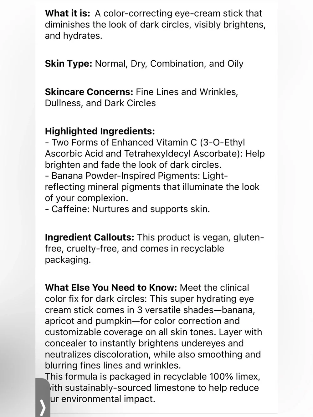 Olehenriksen banana bright vitamin CC stick